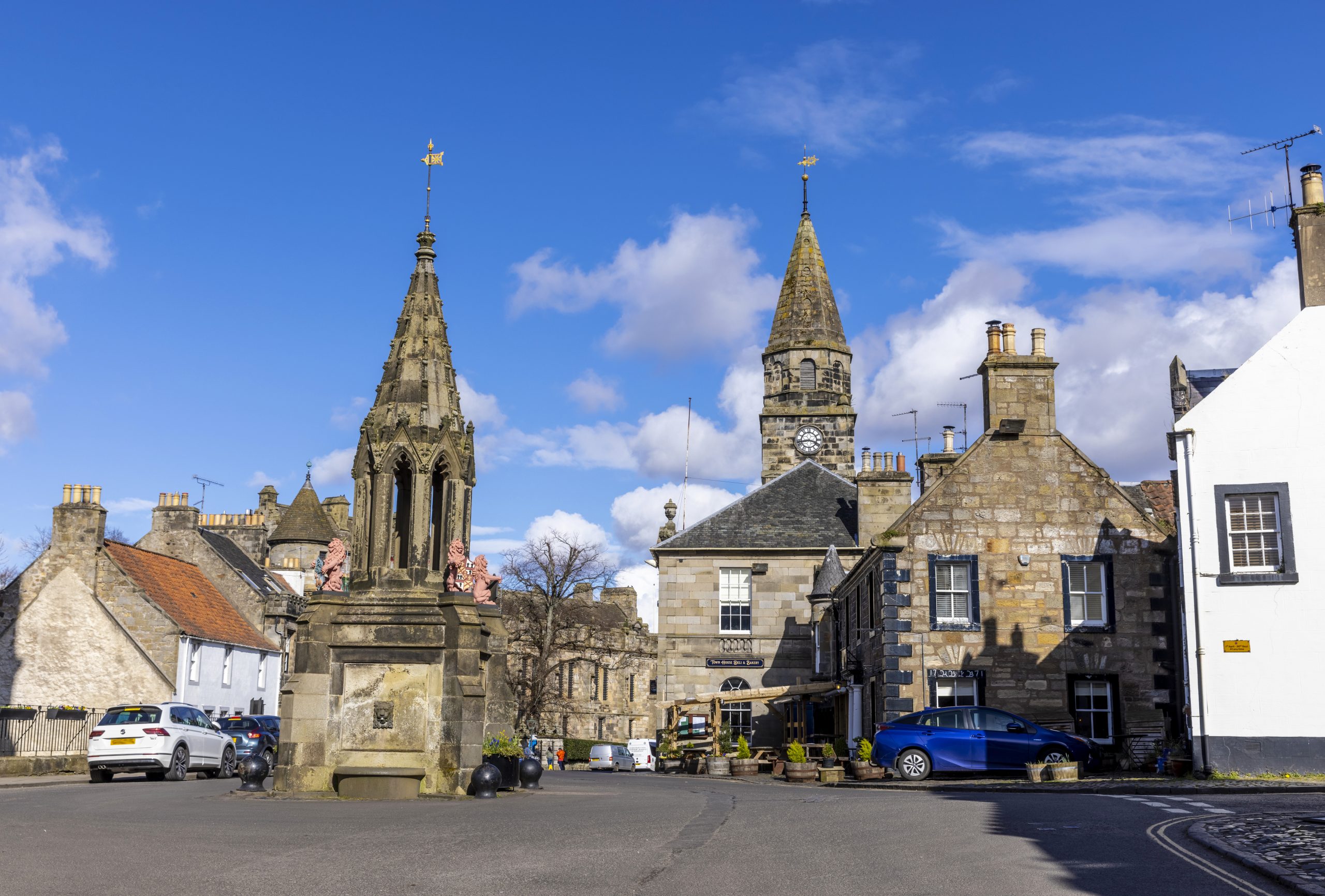 Falkland in Fife, used as 1940s Inverness in Outlander
