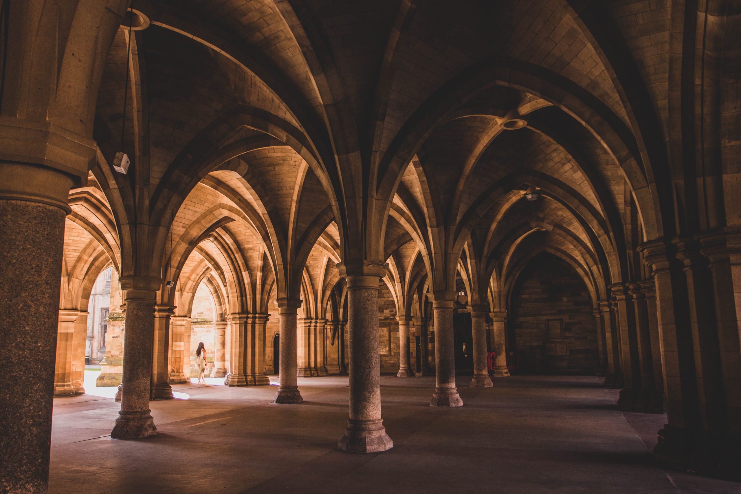University of Glasgow Gothic cloisters — inspiration for Hogwarts