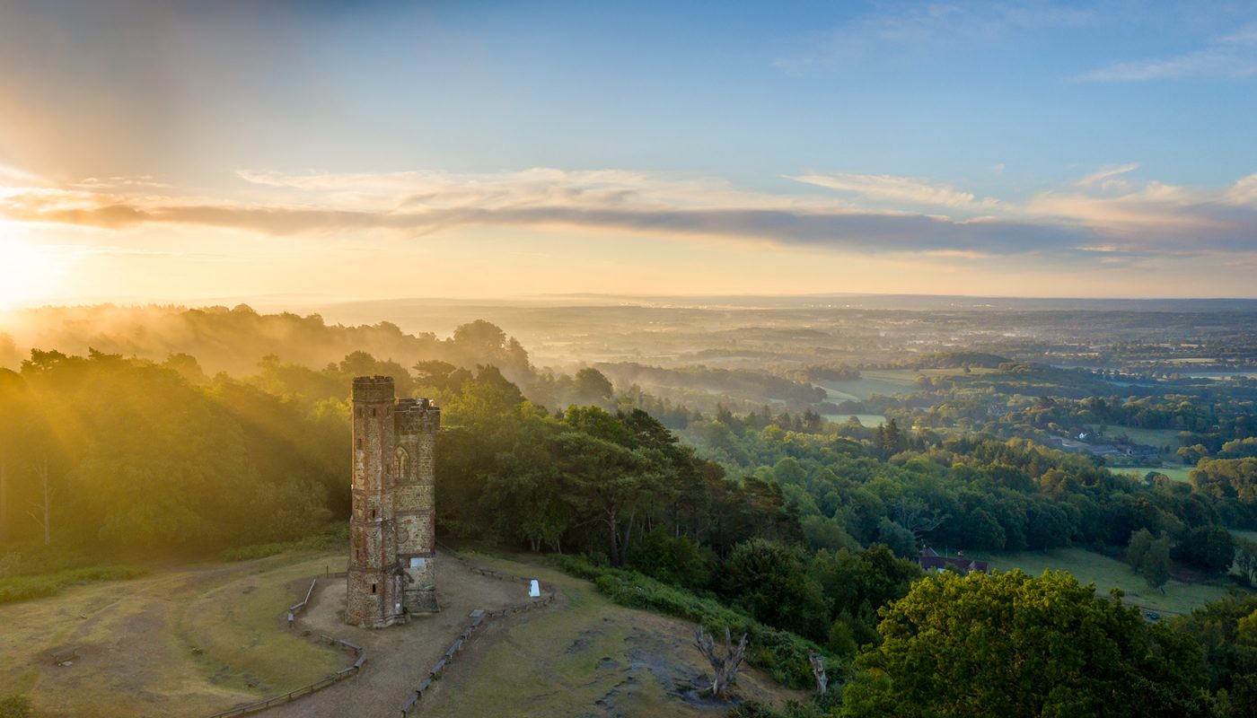 Surrey countryside and Box Hill landscape